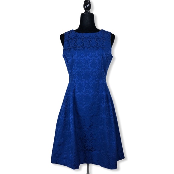 eva mendes for New York & Company Dresses & Skirts - Eva Mendes NY & Co. Blue Sleeveless Brocade Dress